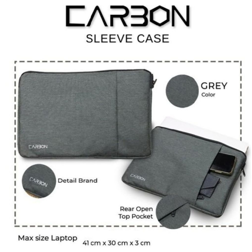 CARBON Laptop Sleeve Case Softcase Laptop Bag 15-16" Inch 15 16 Inch