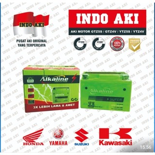 (ALKALINE GTZ5S) Aki Kering Motor HONDA Beat Vario 110 Scoopy Revo Blade Spacy Supra X 125 Accu Kering MF Gel Super Alkaline Millenium Power GTZ5S 12V 5Ah alt. Motorbatt MTZ5S (ALKALINE GTZ5S)