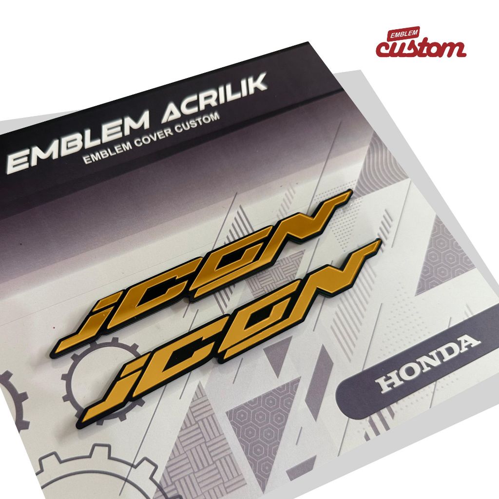 Honda ICON Custom 3D Variation Acrylic Emblem - Cool และทนทาน Honda Icon สติ๊กเกอร์โลโก้รถจักรยานยนต