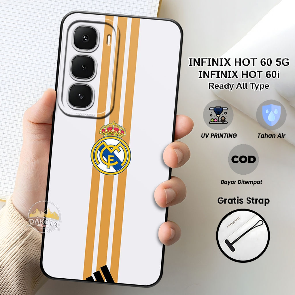 เคส Infinix Hot 60 5G / Hot 60i ล่าสุด 2025 ภาพจริง M4dr1d | เคสซิลิโคนยืดหยุ่นฟิวชั่น ฟรีสายยาง Inf