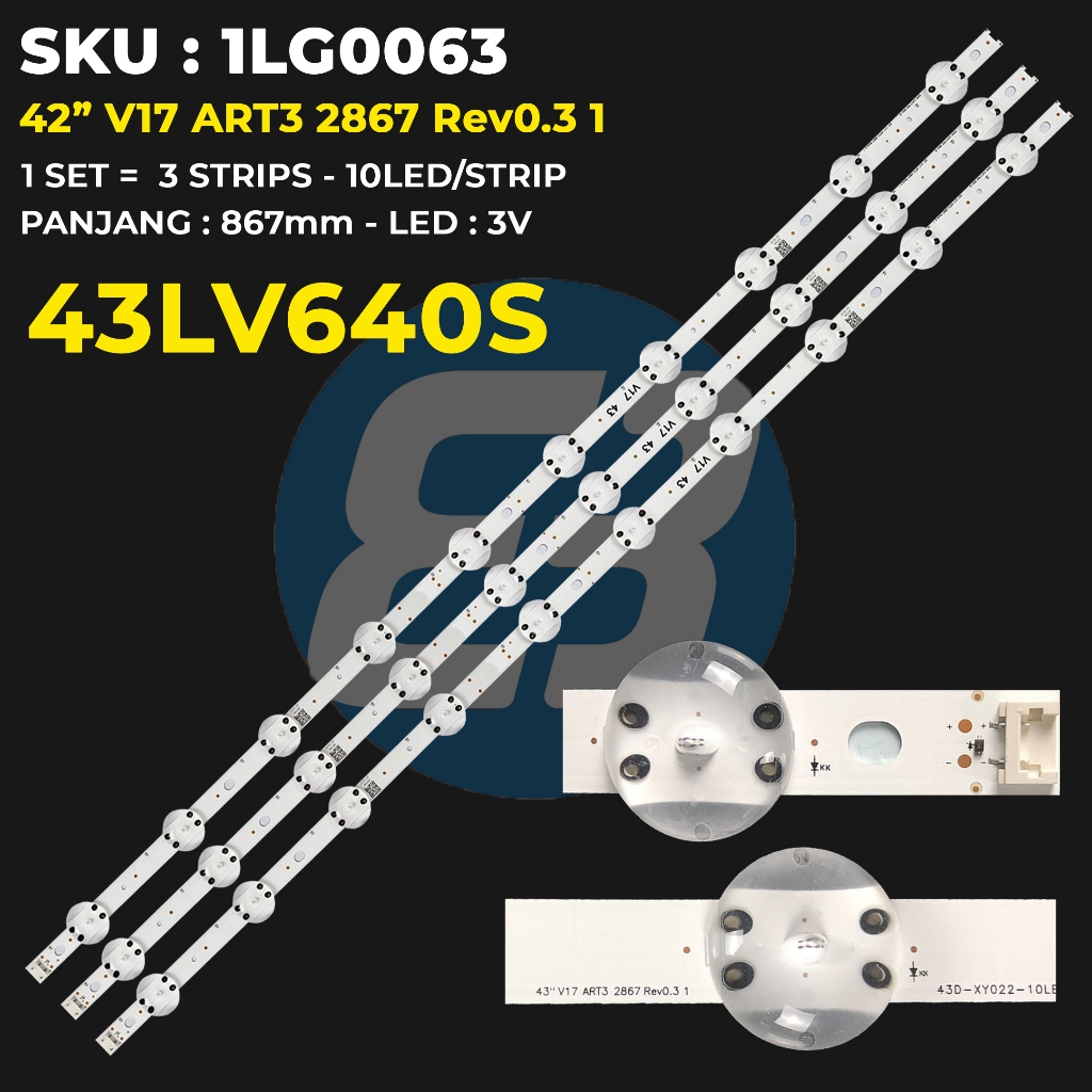 LG 43 นิ้ว TV Backlight 43LV640S 42 V17 ART3 2867 Rev0.3 1