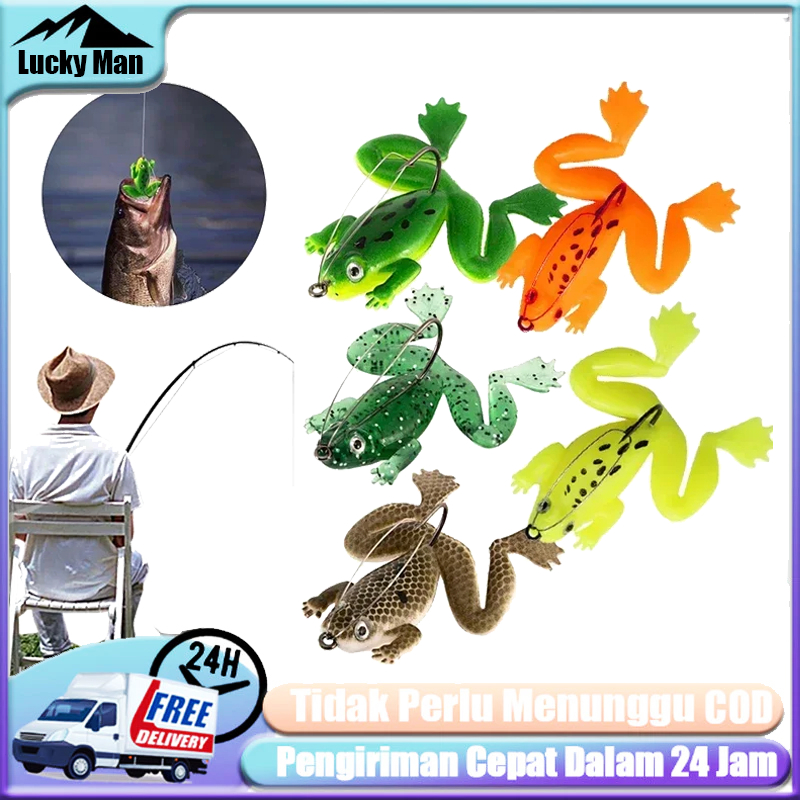 3D กบเหยื่อตกปลา 6 ซม./5g PVC Soft Tube เหยื่อตะขอตกปลาประดิษฐ์หมุน Bionic เหยื่อตกปลา Sequined