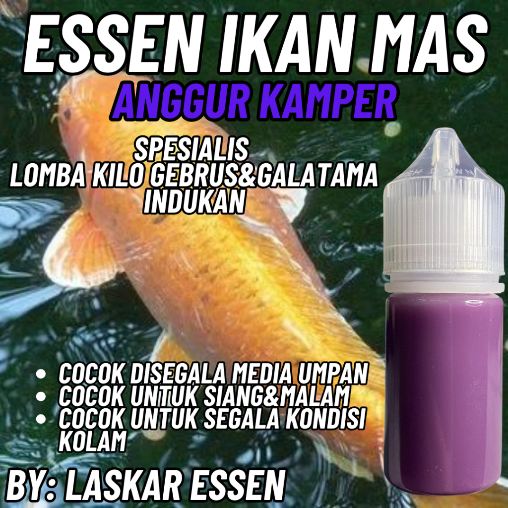 CARP ESSENCE THE MOST GACOR GRAPE DOMINAN AROMA SUITABLE IN VAARIOUS POOL SUITABLE ทั้งหมด CUACA