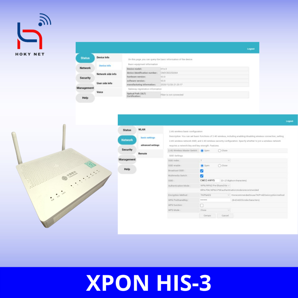โมเด็มเราเตอร์ Xpon His-3 Onu Xpon Gpon