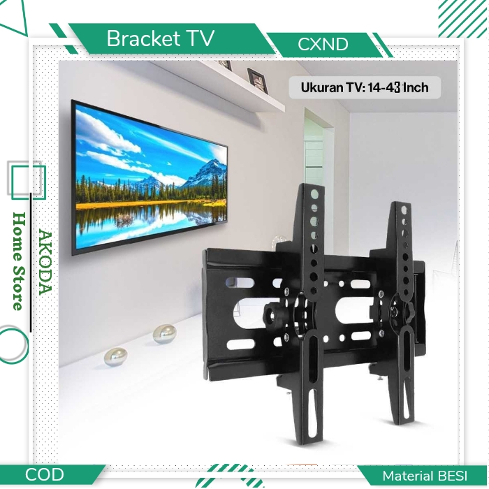 CXND VESA Wall TV Bracket 200x200 สําหรับ 14-43 นิ้ว TV วัสดุเหล็ก Mounting Wall TV ขนาด 14-43 นิ้ว