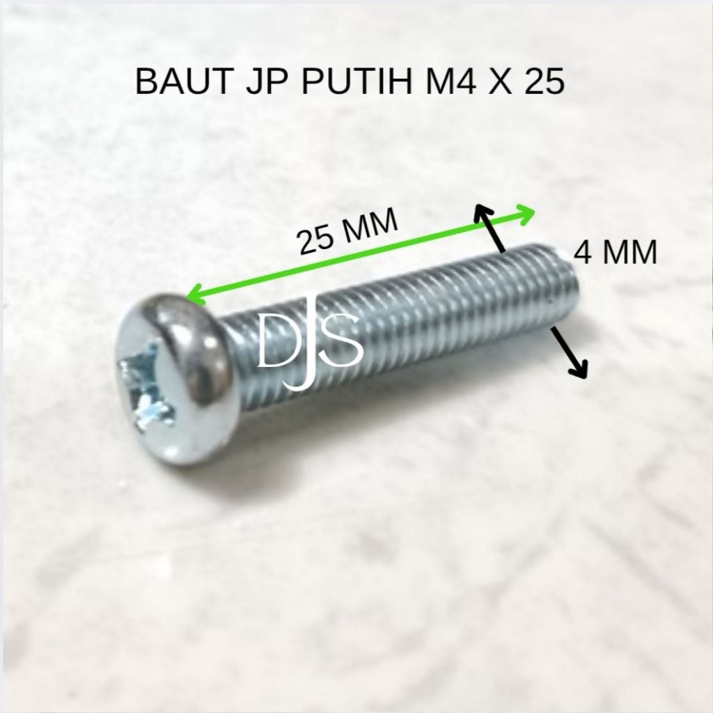 100 ชิ้นสีขาว JP BOLT M4 PLUS BOLT M4X6 M4X10 M4X20 M4X30 JP (+) WHITE MACHINE SCREW