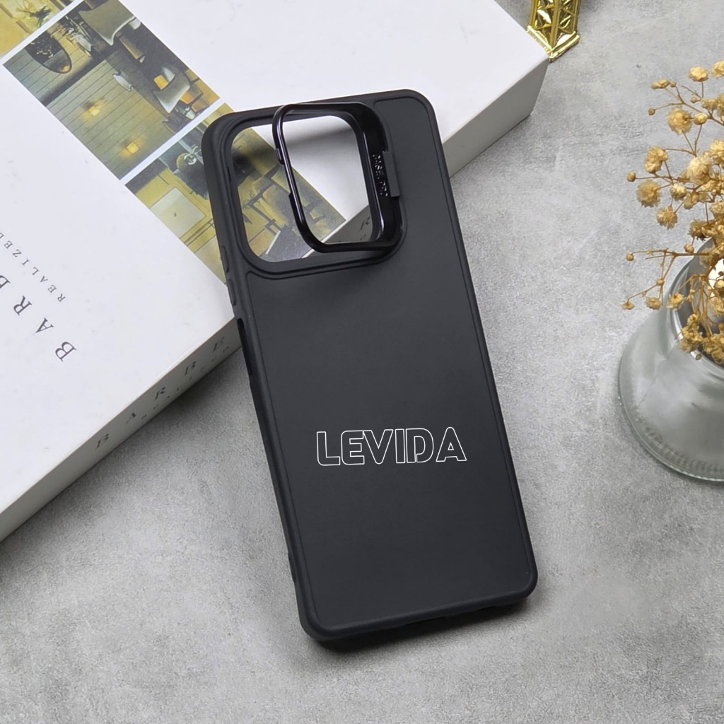 Softcase Macaron สีดํายืนแหวนกล้อง Tecno Pova 7 4G Tecno Pova 7 5G Tecno Pova 7 Pro Tecno Pova 7 Ult