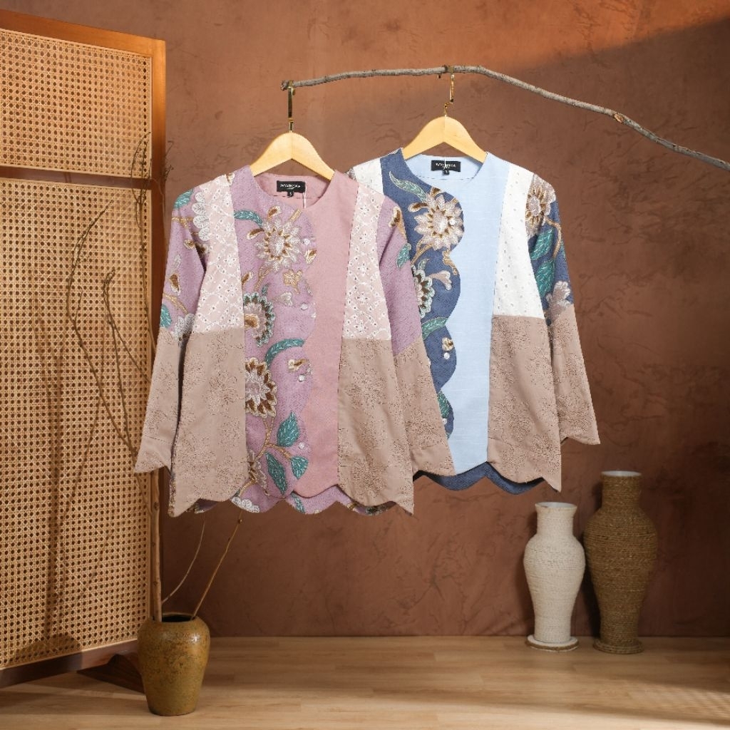 เสื้อบาติก N29 เสื้อทํางานผู้หญิงทันสมัยด้านบน