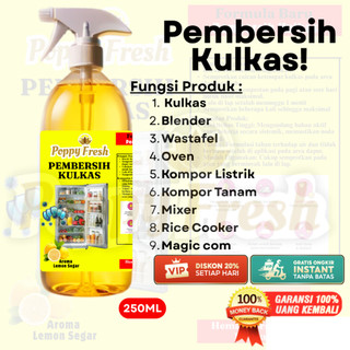 PEMBERSIH KULKAS 250ml | Cairan Serbaguna Multifungsi untuk Kulkas, Kompor Terbaru By Poppy fresh