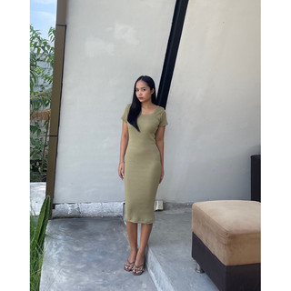 MIANABALI - HANY dress bodycon | Square dress | dress midi | dress nyaman | dress tebal