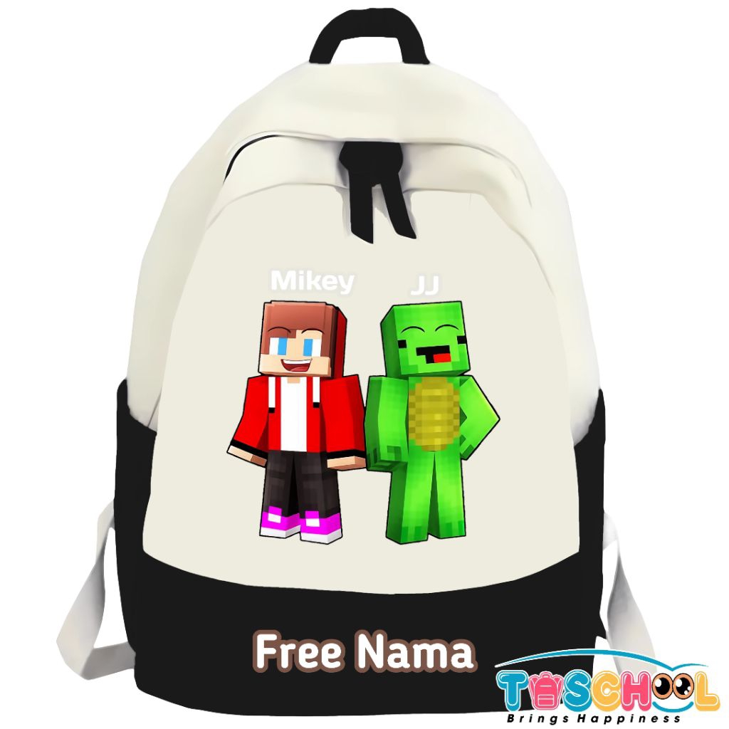 JJ AND MIKEY MINECRAFT CHARACTER CHILDRENS BACKPACK ฟรีชื่อ
