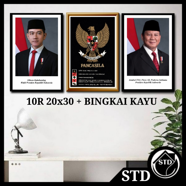 STD PHOTOS OF PRESIDENT & PRESIDENTS WAKIL 10R PLUS SULTAN WOODEN FRAME DECOR