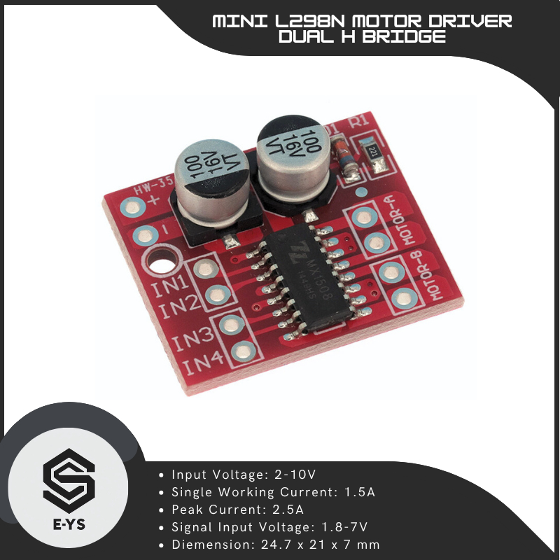 ไดร์เวอร์มอเตอร์ Mini L298N DC Dual H-Bridge