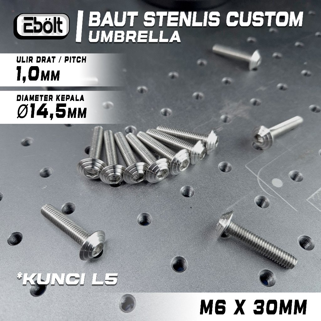 UMBRELLA HEAD BOLT / UMBRELLA HEAD M6 X 30 MM