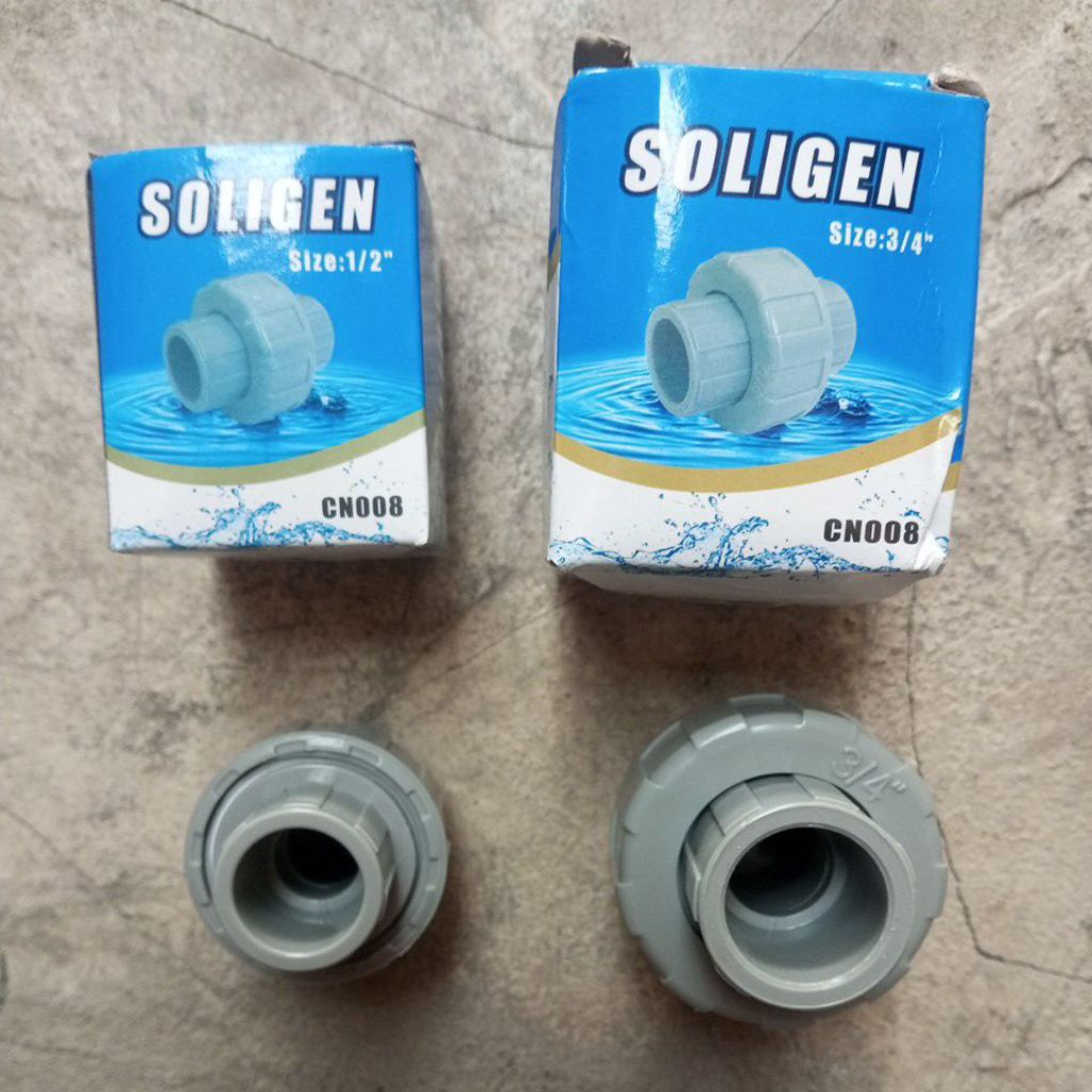 Watermur PVC SOLIGEN 1/2 และ 3/4" Watermur ปั๊มพลาสติกธรรมดา union 1/2, 3/4 และ 1 นิ้ว