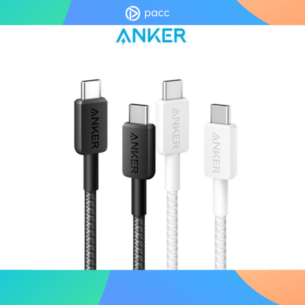 สาย Anker 322 USB-C to USB-C (แบบถัก 3 ฟุต) A81F5H11 - 3 ฟุต
