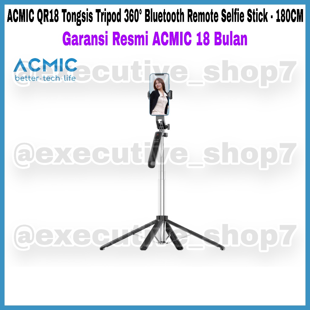 ACMIC QR18 Tongsis ขาตั้งกล้อง 360" ไม้เซลฟี่บลูทูธระยะไกล - 180 ซม. - ACMIC อย่างเป็นทางการ รับประก