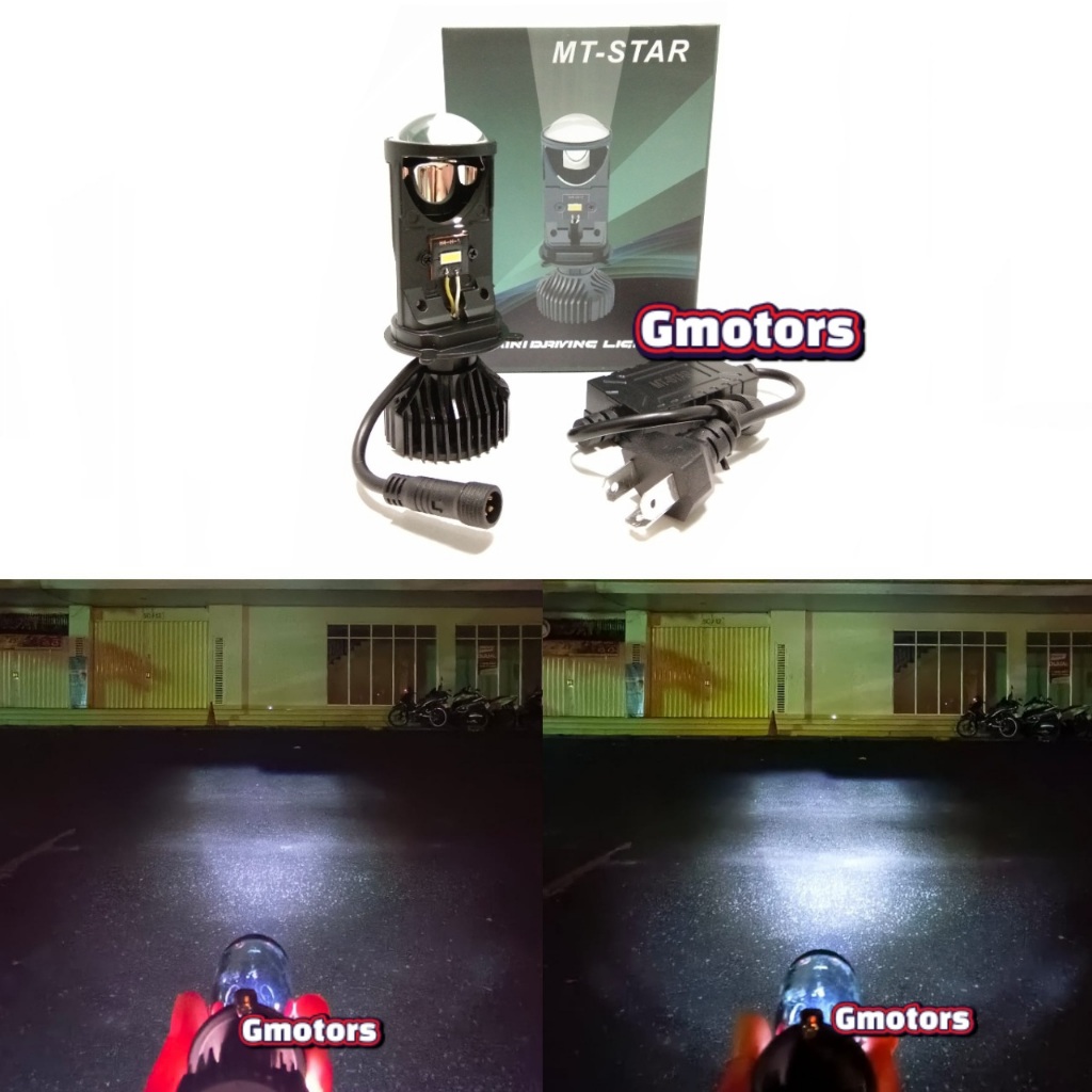 MT STAR ไฟหน้า LED โปรเจคเตอร์ H4 Super Bright พร้อมพัดลมระบายความร้อน