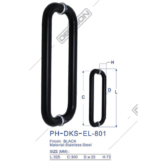 PULL HANDLE DEKKSON ECOLINE PH EL801 25X325X300 BLACK ECOLINE มือจับประตู C AS 30 สีดําประหยัด Dekso