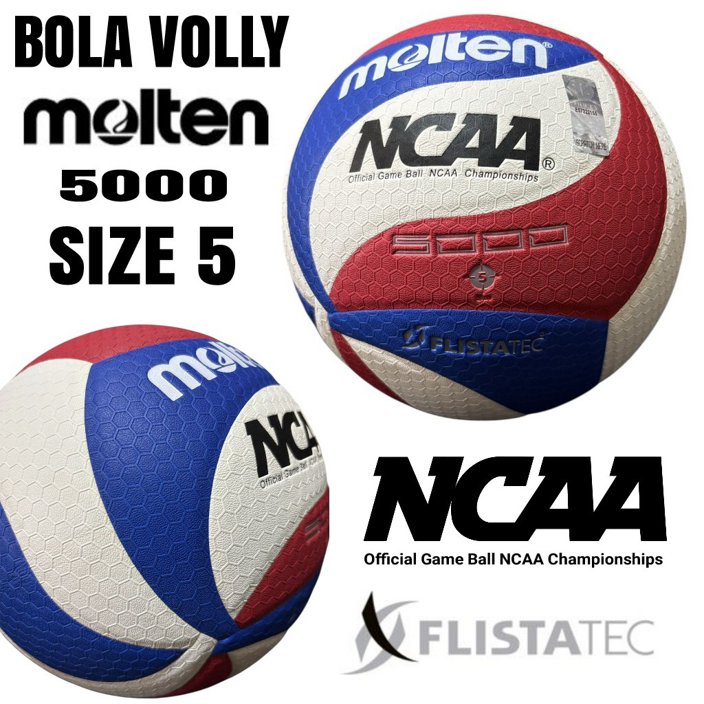 [ PREMIUM ] MOLTEN 5000 SUPER VOLLEYBALL, SOFT PU MATERIAL NCAA