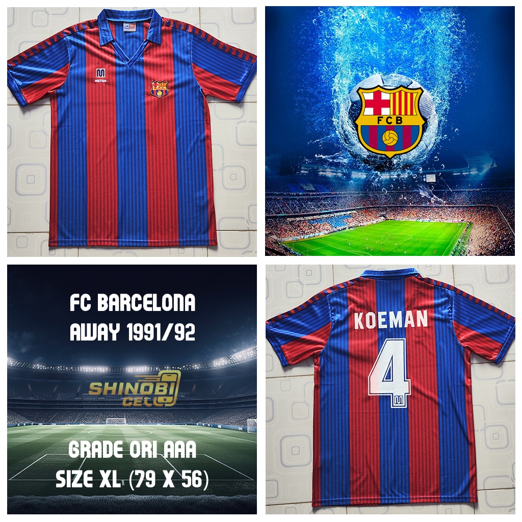 เสื้อบาร์เซโลน่าเหย้า 1990 / 91 Barca KOEMAN 4 Size M
