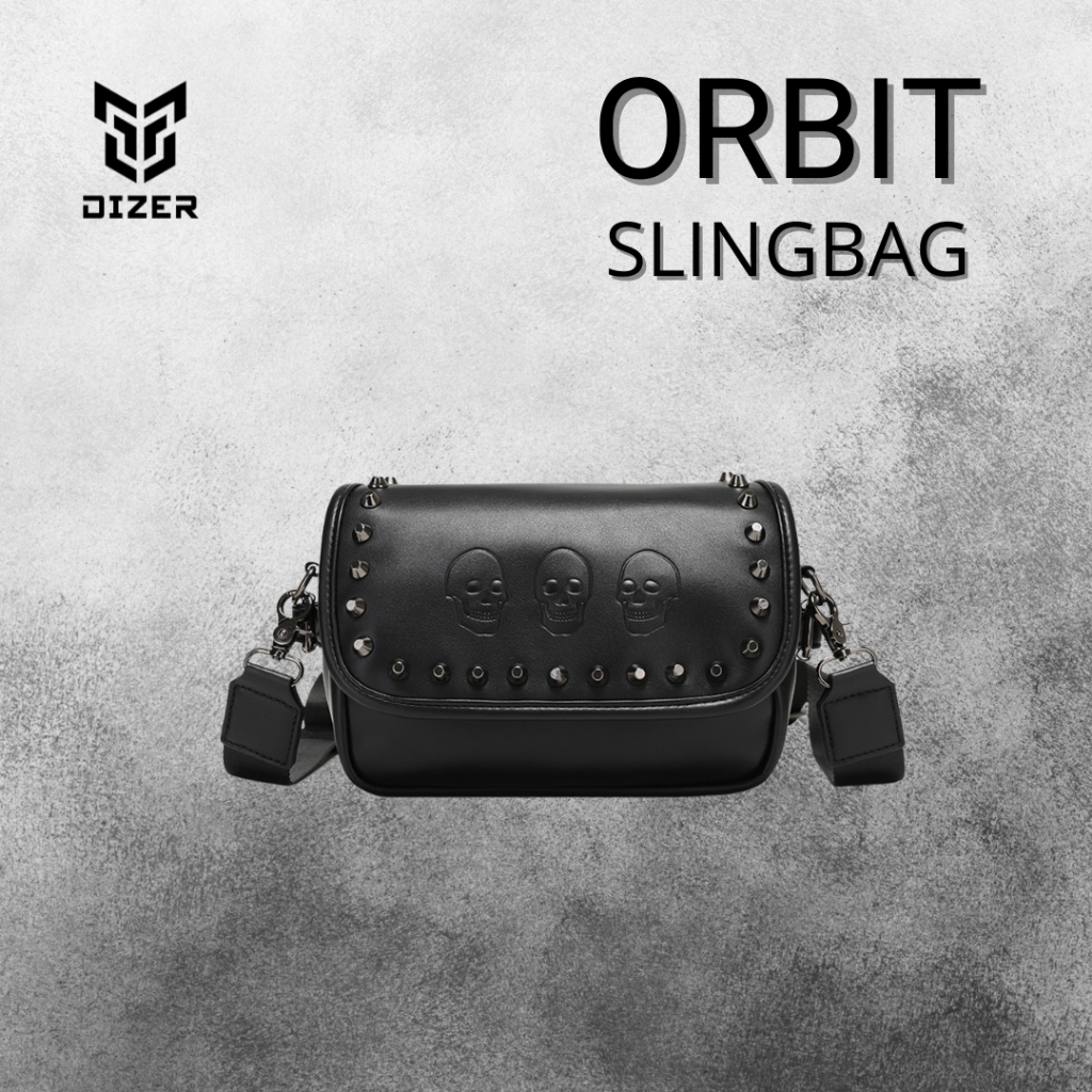 RIZER - ORBIT Slingbag_ Leather Sling Bag_ สีดํา
