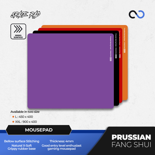 แผ่นรองเมาส์สําหรับเล่นเกม Spacepad Prussian Fang Shui Rubber Base (Speed)