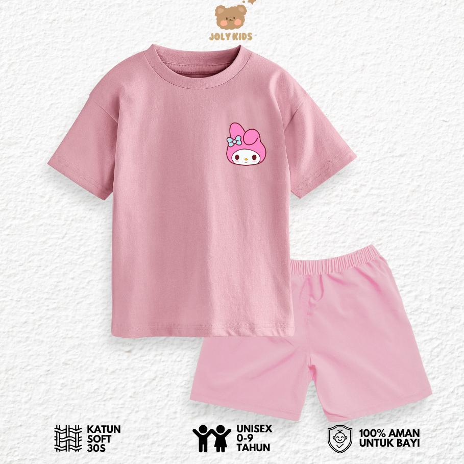 Jolly Kids MLDY LOGO T-Shirt Set สําหรับเด็กชายและเด็กหญิง อายุ 1-9 ปี