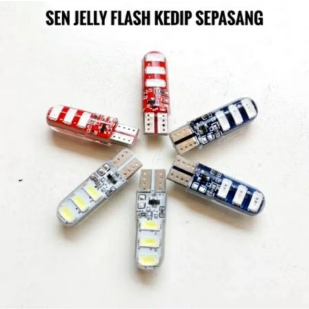 MINIMAL (ขั้นต่ํา 10 ชุด) Sen Jelly Flashing T10 & Sen Jelly Silent 6 LEDs ราคา 2 ชิ้น