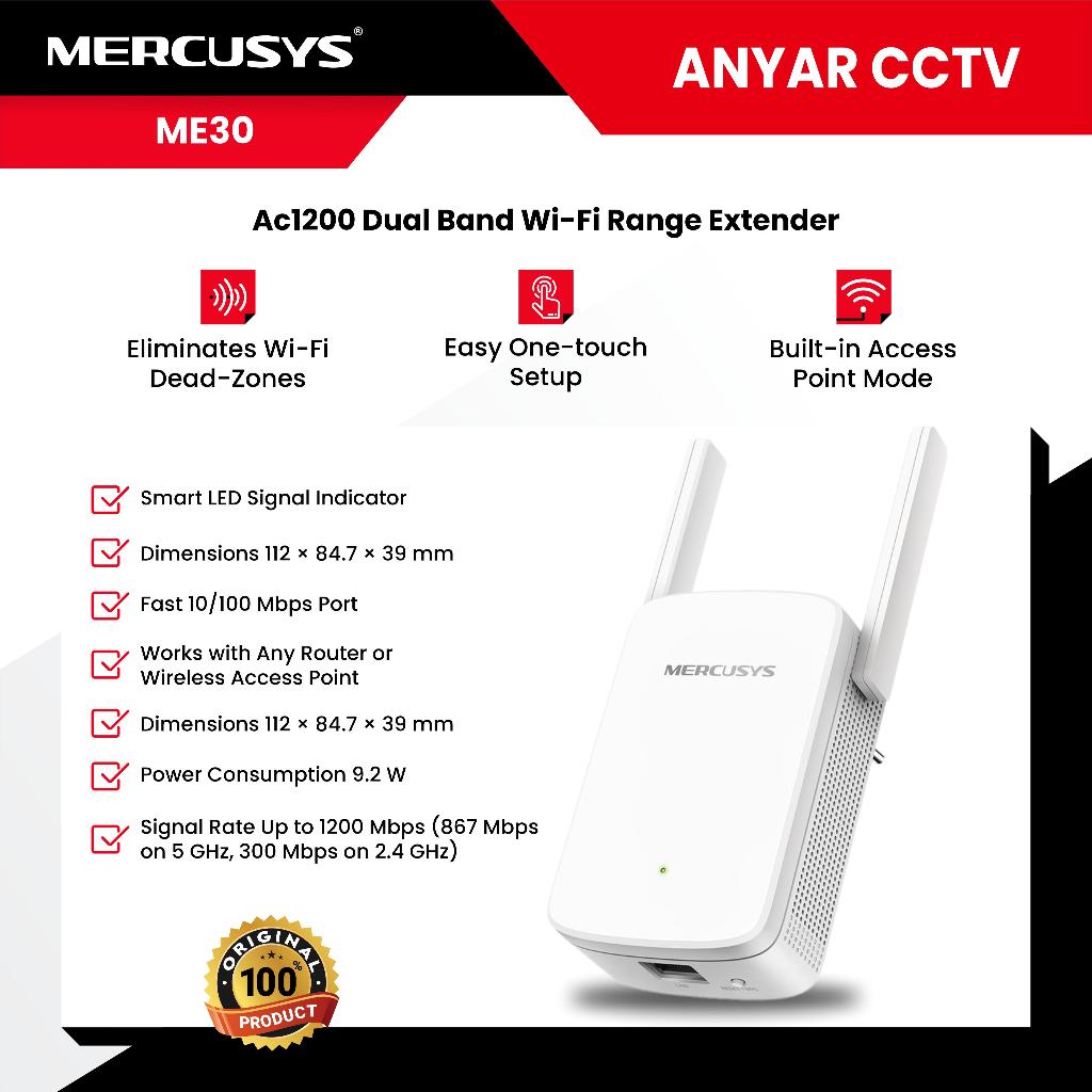 Mercusys ME30 AC1200 Wi-Fi Range Extender เครื่องขยายสัญญาณ WiFi Amplifier