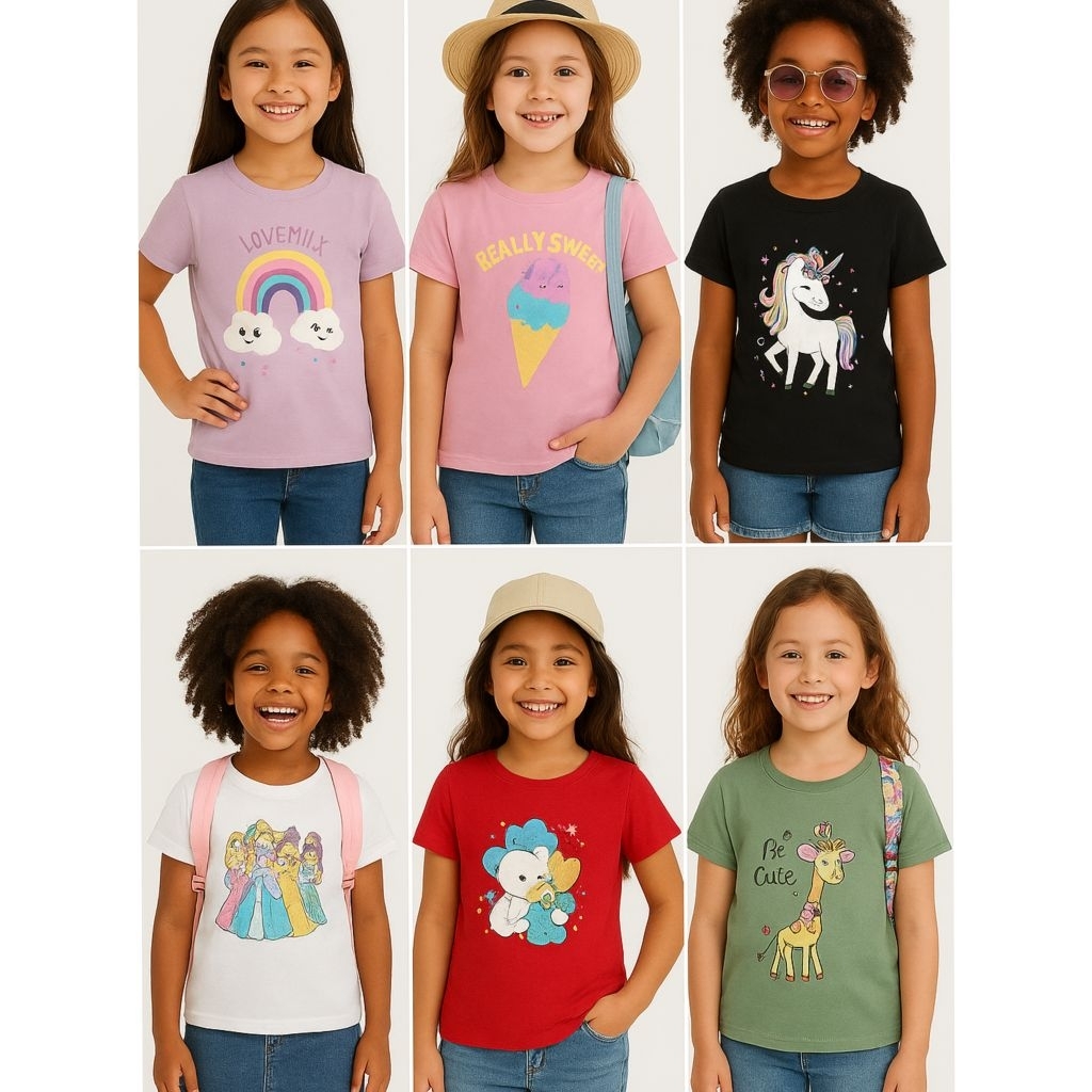 Kanayakids Jurationx เสื้อยืดเด็กผู้หญิง A187 Size 4 5 6 7 8 ปี A187