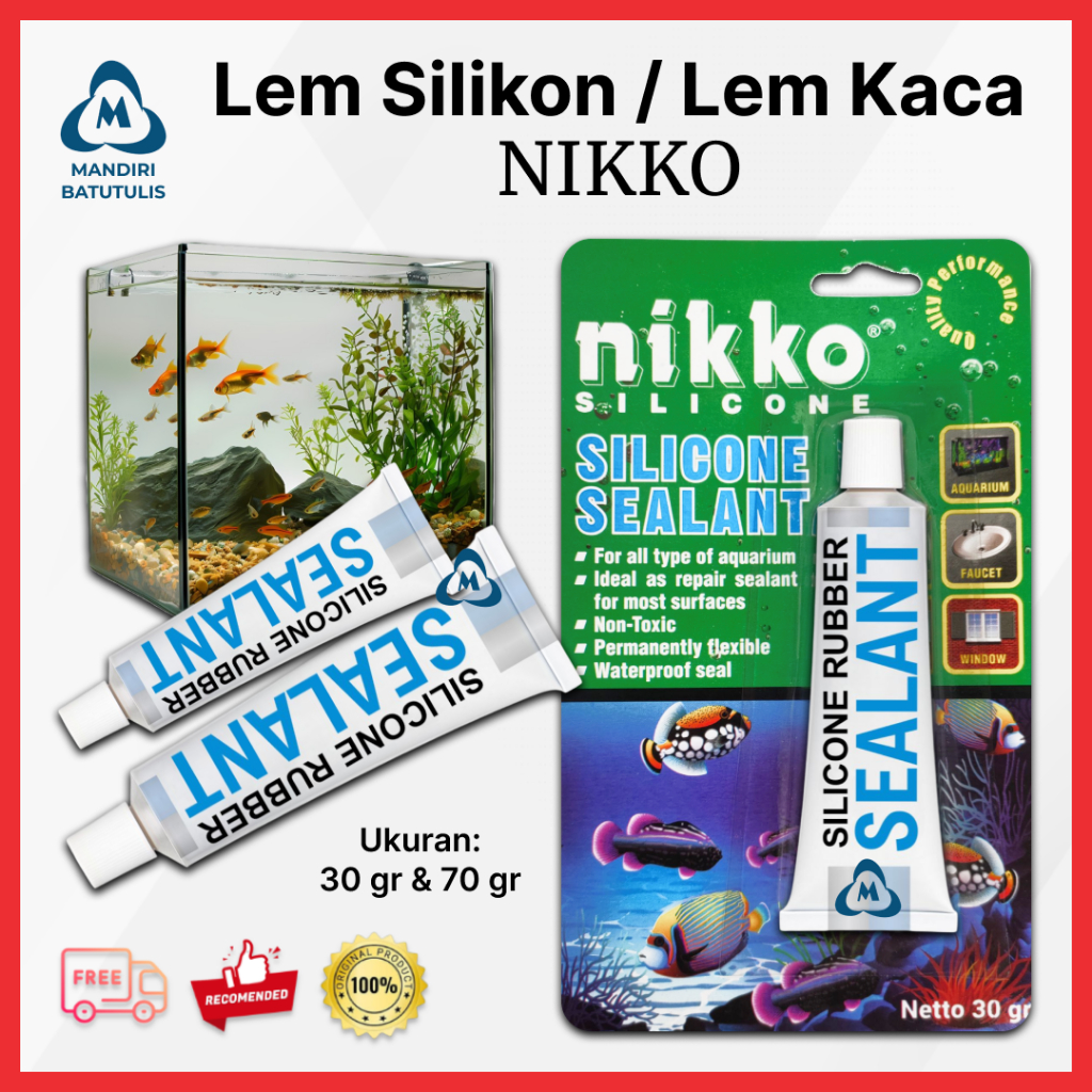 Nikko 30 70 Gram Clear Sealant Glass Glue / Aquarium Glass Silicone Sealer