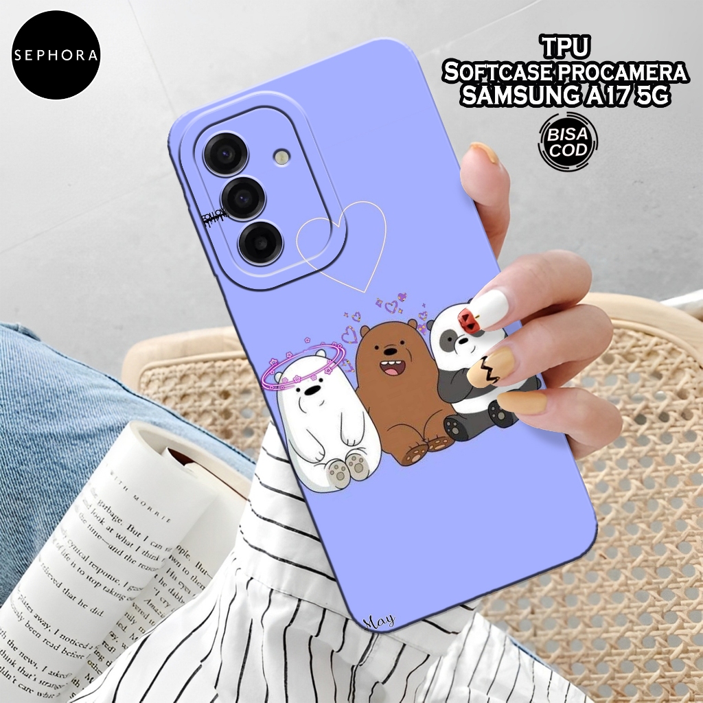 HP เคส Samsung Galaxy A17 5G 2025 ใหม่ล่าสุด - เคสแฟชั่น Bear - Samsung A17 5G Softcase - เคสกล้อง P