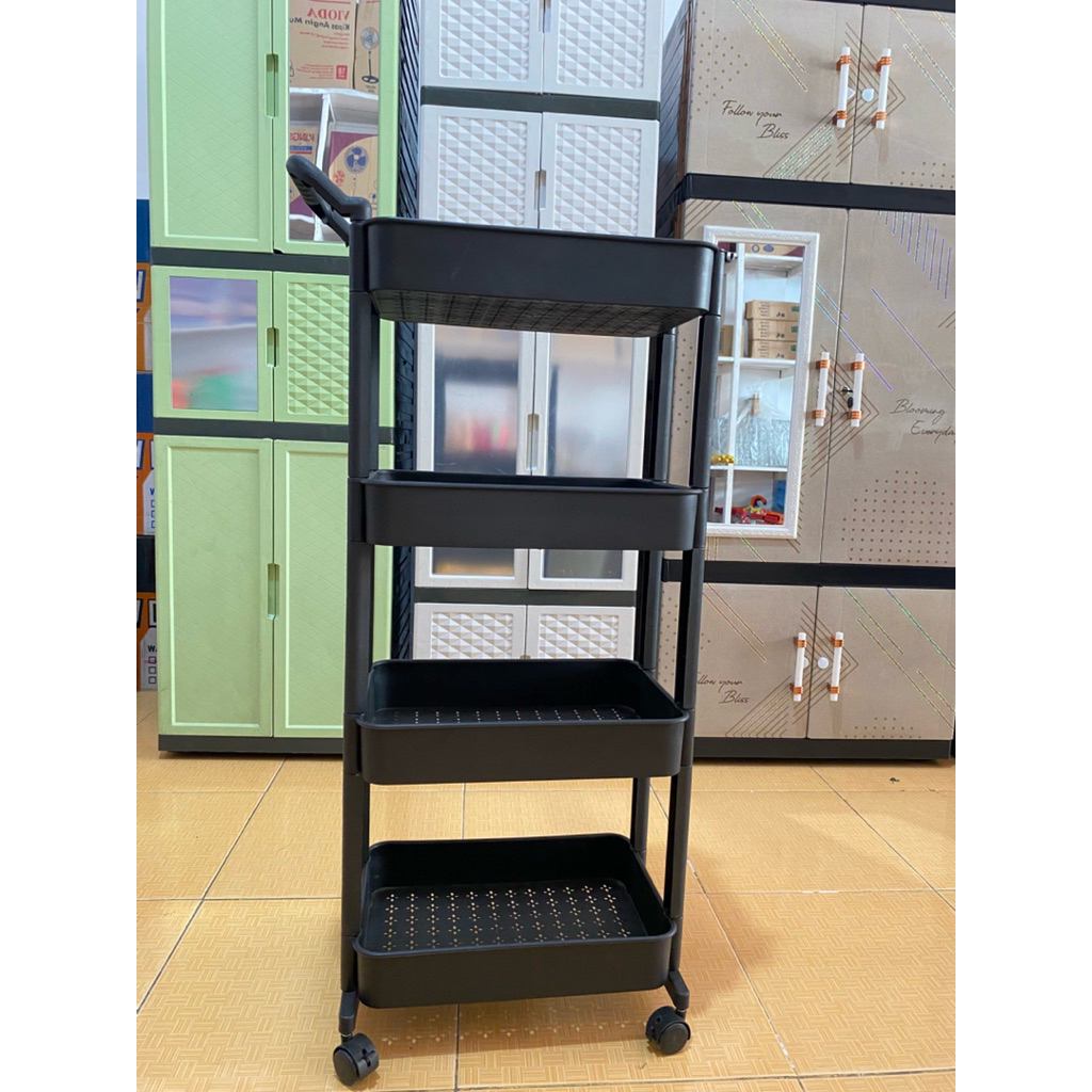 TRENDY 4-TIER RACK / 4-TIER WHEEL TROLLEY RACK / MULTIPURPOSE RACK / BOOK RACK, ห้องครัว