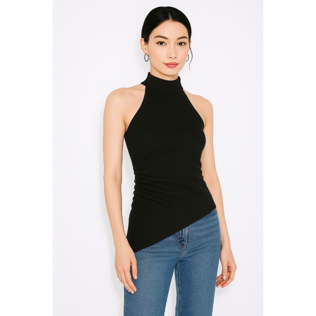 ALILA ALILA ALILA | LUNE TankTop Halter Cross Top คอเต่า / เสื้ออินเทรนด์ / เสื้อถักนิตติ้ง