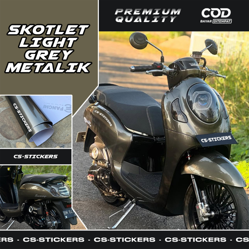 Candy Grey Sticker Ash Grey Light Metallic Glossy Dark Grey Light Grey Premium Metallic