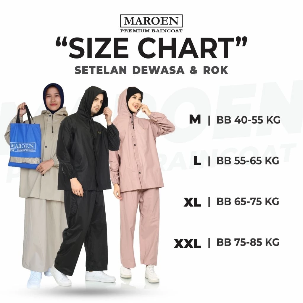 ชุดกันฝน MAROEN เสื้อและกางเกง PVC 0.25 สำหรับผู้หญิงและผู้ชาย thumbnail 3