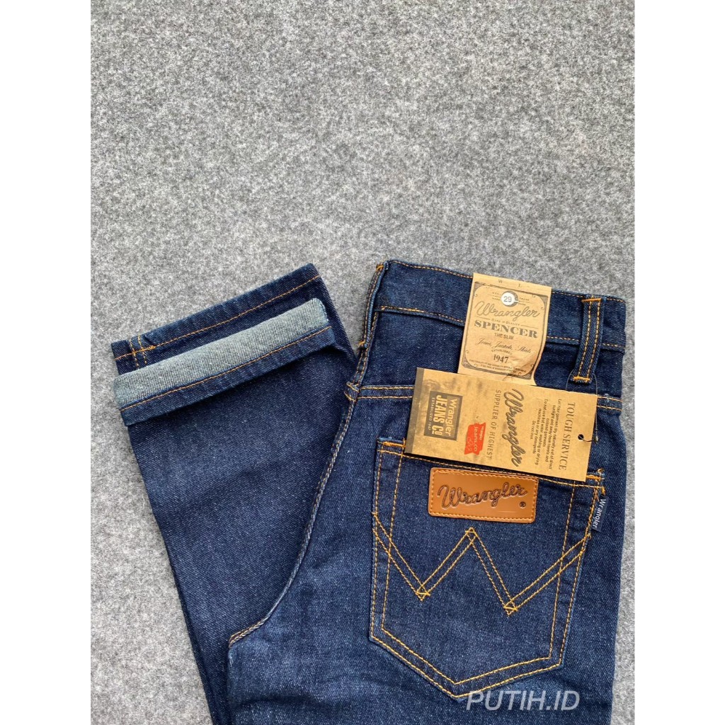 กางเกงยีนส์ความยาวมาตรฐานผู้ชาย Wangler มาตรฐานปกติ วัสดุยีนส์ระดับพรีเมียม