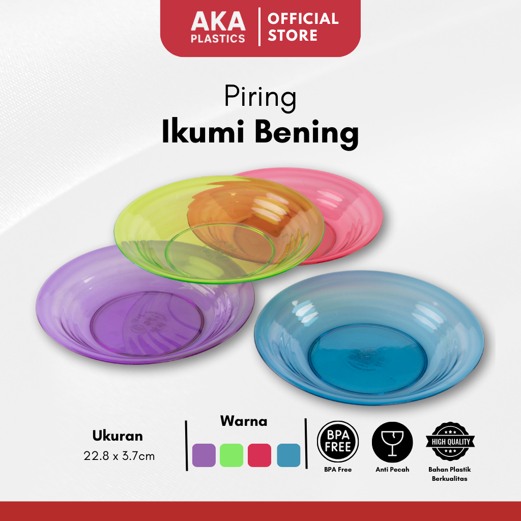 AKA Plastics – Ikumi 9IN (23ซม.) แผ่นเว้าเกลียวใส | หรูหรา กันแตก เกรดอาหาร