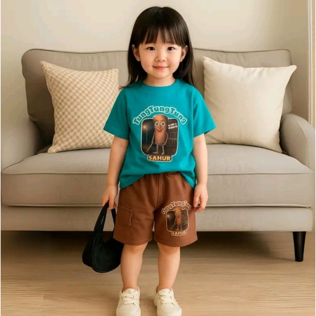 ชุดเสื้อผ้า TUNG TUNG SAHUR สําหรับเด็กผู้ชายและเด็กผู้หญิง 1-10 ปี