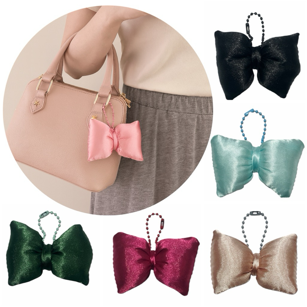 GANTUNGAN Bowpuff Bow Pillow Bagcharm Keychain Bag Charm Bag Fluffy Pillow Ribbon Satin Ribbon