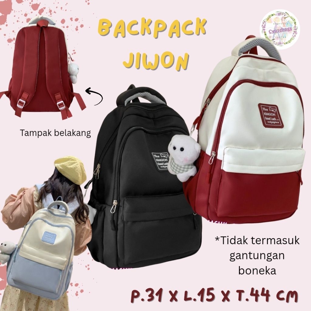 KOREAN FASHION กระเป๋าเป้ผู้หญิง JIWON BACKPACK ขนาดใหญ่นําเข้า
