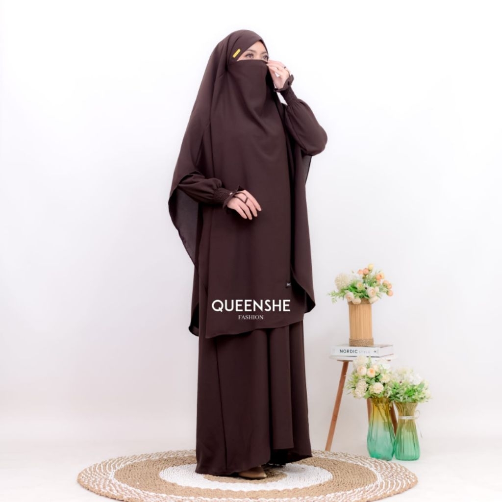 พรีเมี่ยมป้องกันรังสียูวีabayaชุด 3 in 1 Arumi Abaya Anti-UV Premium Alfajar Eid abaya - ALNRA Abaya