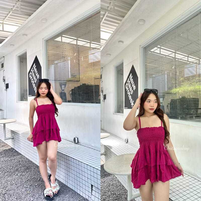 NHY RUFFLE MINI DRESS - MODERN KOREAN STYLE PARTY DRESS สําหรับผู้หญิง 60s