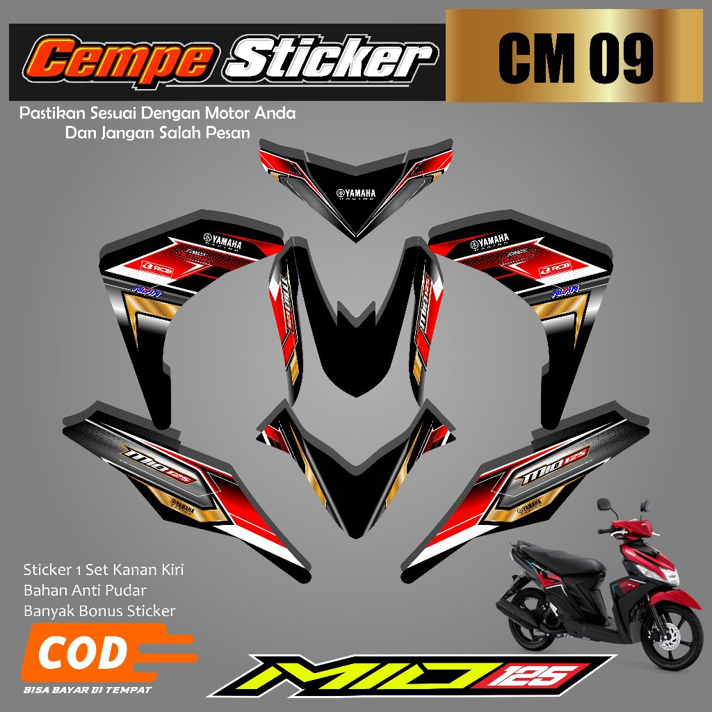 สติ๊กเกอร์รูปลอก MIO M3 แบบเต็มตัว - Glossy Glossy CM-09