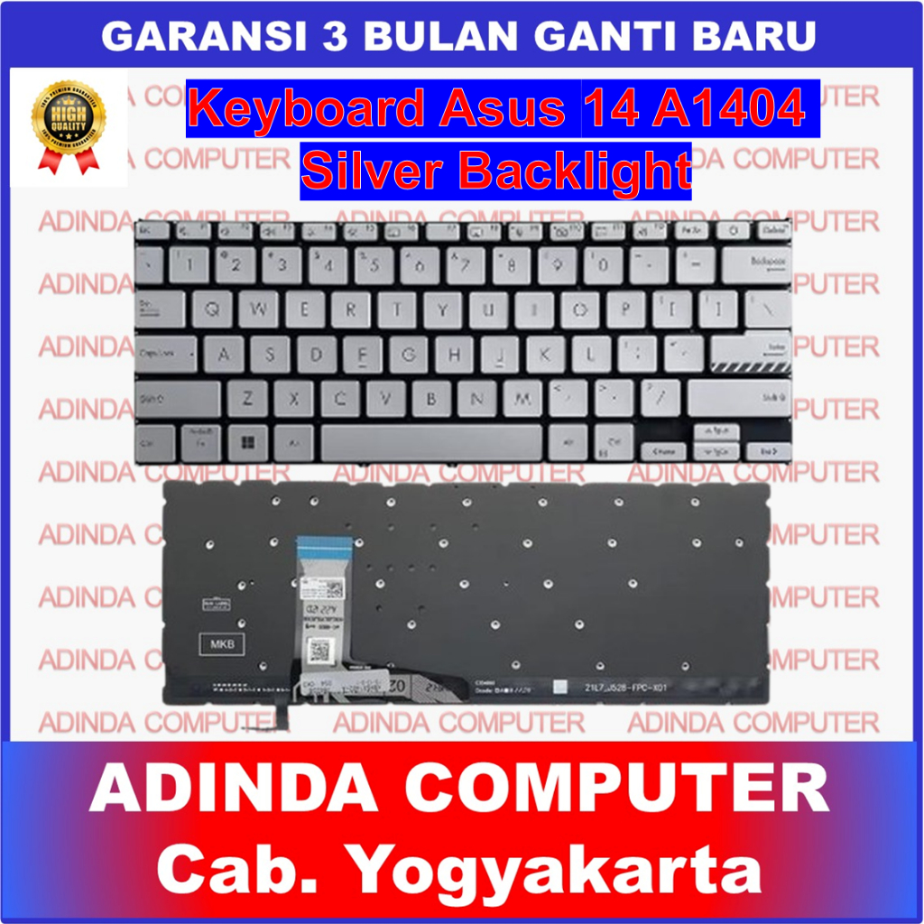 Asus Vivobook 14 Pro A1404 A1402 A1402Z A1402ZA ADOL14Z D1402 F1402 X1403ZA คีย์บอร์ด - แบ็คไลท์สีเง