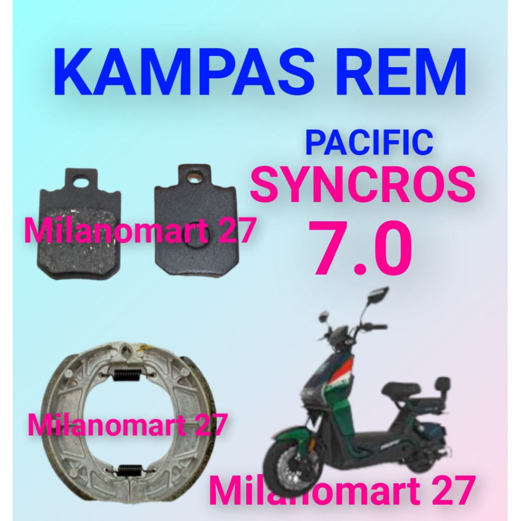 ผ้าเบรคหลัง Pacific Syncros 7.0 ผ้าเบรกรถจักรยานไฟฟ้า Pacific Syncros 7.0