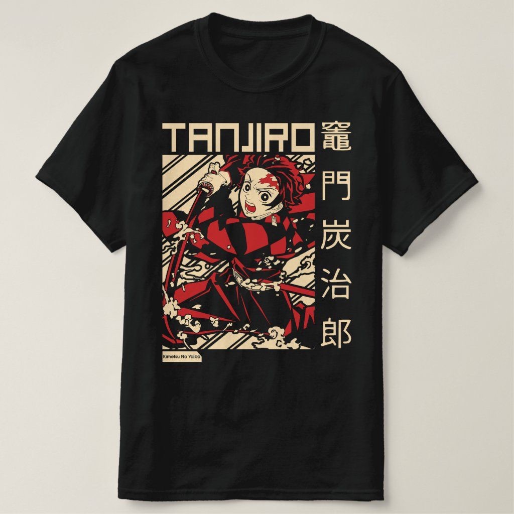 เสื้อยืดผู้ใหญ่ Unisex T4nj1r0 K4m4d0 D3m0n Sl4y3r การ์ตูนอะนิเมะขนาด M - 3XL Oblong Tee Top