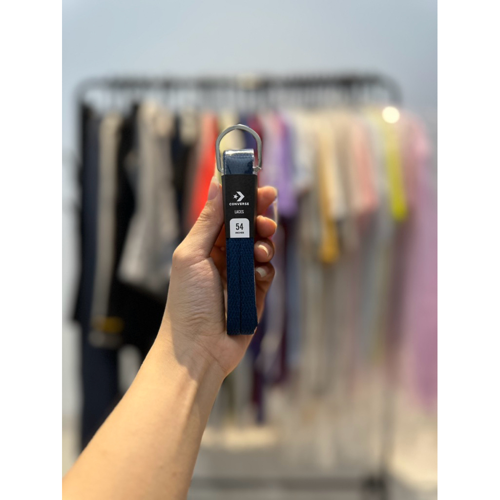 CONVERSE SHOE LACES 54 INCHES NAVY CON01016-410 UNISEX SHOE LACES ต้นฉบับ 100%
