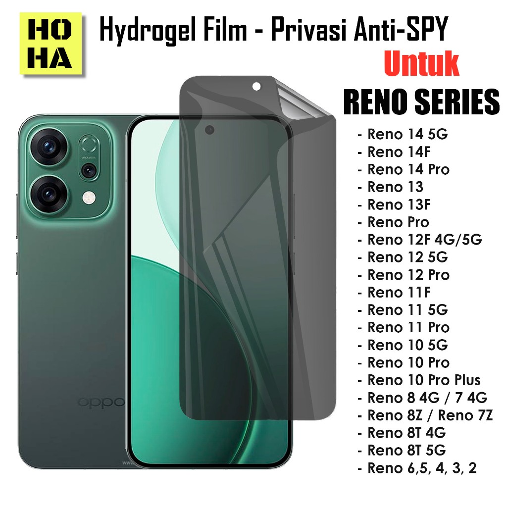 HOHA Hydrogel ความเป็นส่วนตัว Anti SPY Reno 14 Pro 14F 14 Reno 13 Pro 13 13F Reno 12 Pro 12F Reno 11